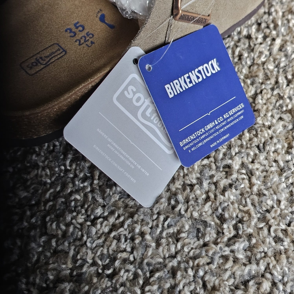 BIRKENSTOCK - Boston Soft Footbed Suede Leather - Taupe - EU 35, 225 L 4-US4.5 - Picture 8 of 11